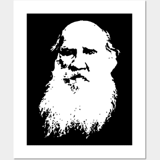 Leo Tolstoy White On Black Posters and Art